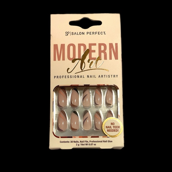 Salon Perfect Modern Art False Nails nude Almond - Picture 1 of 4